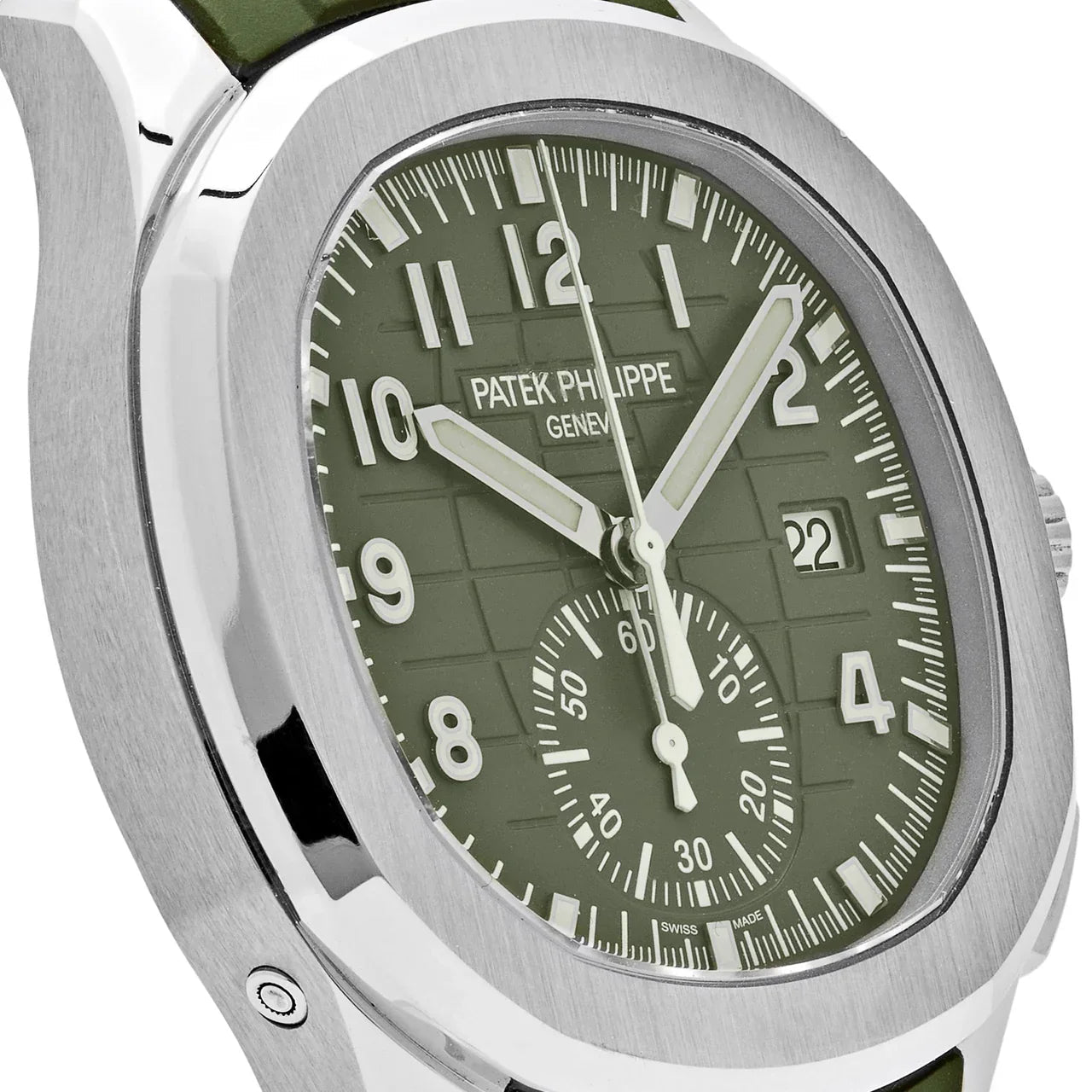Aquanaut 5968G-010 Chronograph White Gold Khaki Green Dial