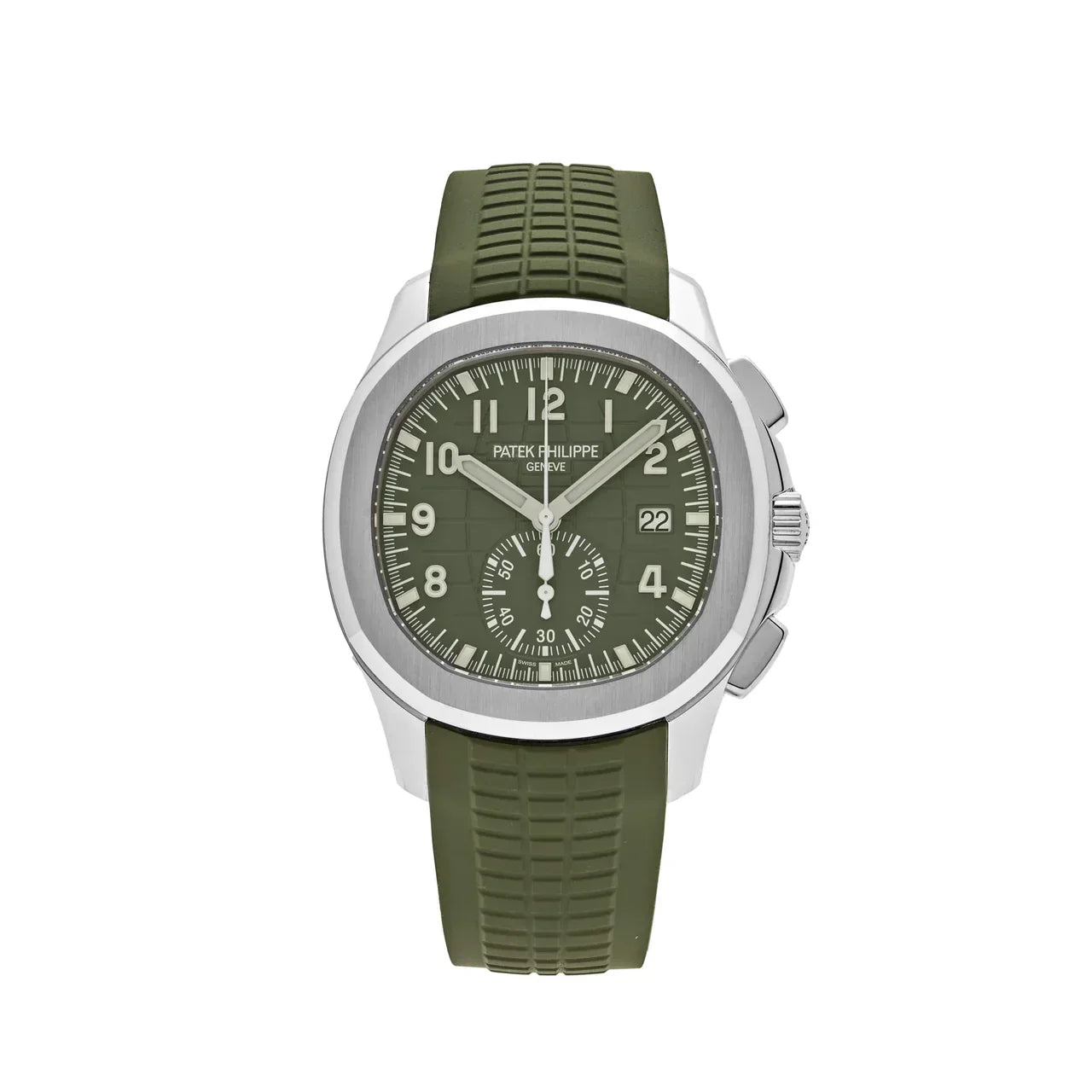 Aquanaut 5968G-010 Chronograph White Gold Khaki Green Dial